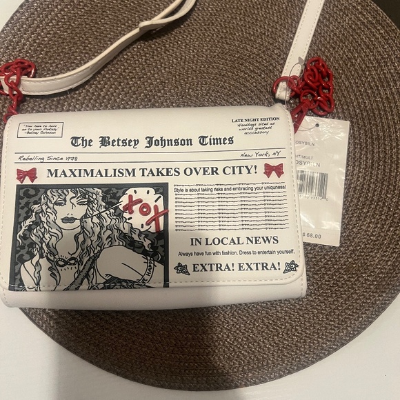 Betsey Johnson Newspaper Print Crossbody (NWT) & Aldo Brown Satchel (NWOT) - Picture 7 of 11